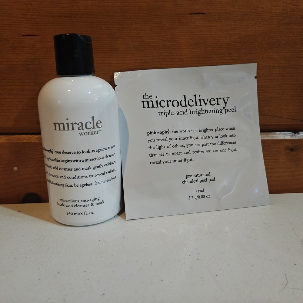 Philosophy Miracle Worker Anti-Aging Lactic Acid Cleanser‎ & Mask 8 Oz 240 ml
